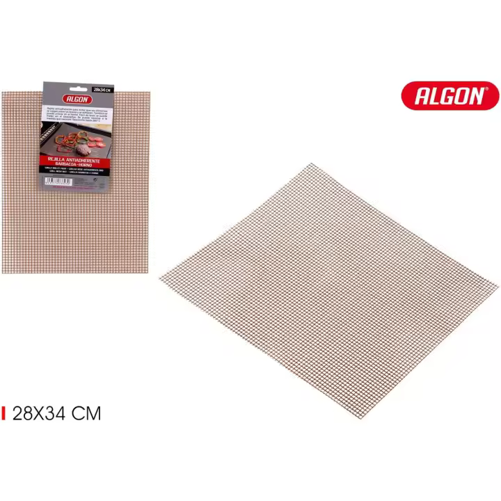 Algon - Rejilla Antiadherente BBQ/Horno 28x34cm - Alta Calidad, Resistente al Calor - Fácil de Limpiar - Ideal para Asados - 1