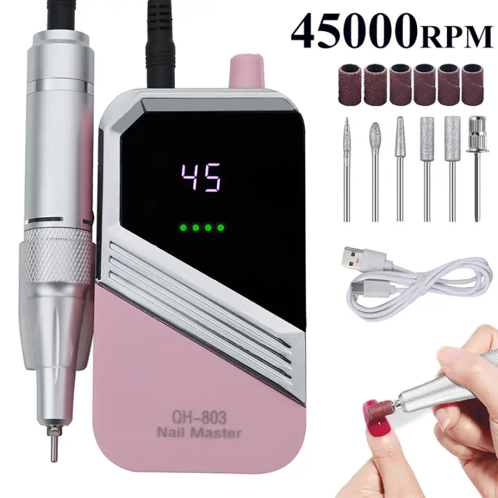 TFSCLOIN Máquina De Uñas Recargable Profesional 45000RPM Polísmica Para Manicura Herramientas Para Uñas De Acrílico Y Gel - 1
