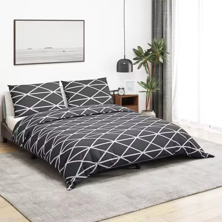 Juego de funda nórdica algodón gris 135x200 cm - 1
