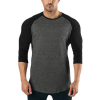 Camiseta De Entrenamiento Fitness Para Hombres Manga Larga Algodón Transpirable Ropa Deportiva Correr Gym Bodybuilding Color Sólido - details 4