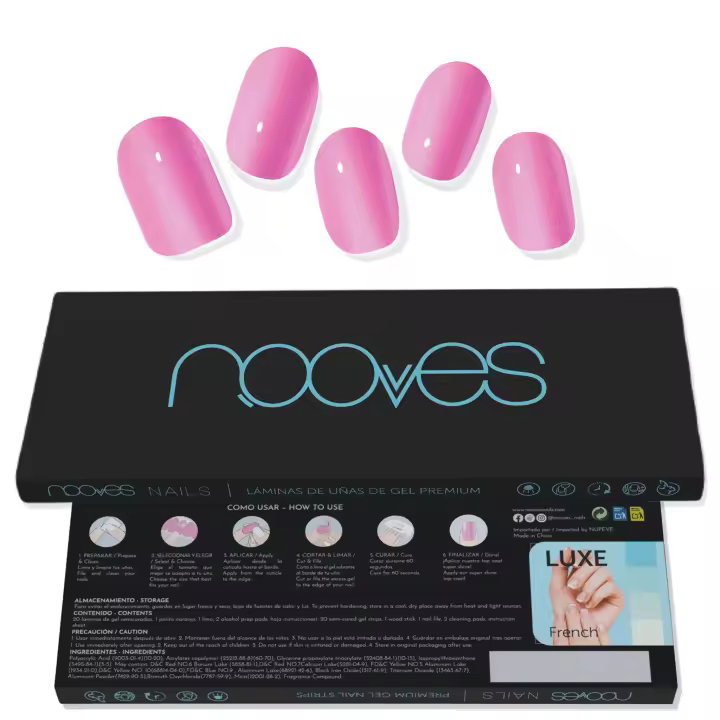 NOOVES NAILS Láminas de Uñas de Gel Precurado Premium - Serenata - Rosa  Tiras De Uñas De Gel semicurado Pegatinas Uñas Semipermanente en Gel Gel Nail stickers Uñas de gel Pegatinas - 1
