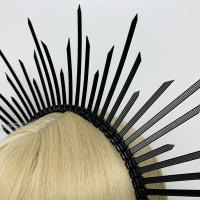 Halocrown Tiara Griega Barroca De Mujer Adorno De Cabello Estilo Solar De Diosa Accesorio De Moda Para Fiestas Material Plástico - details 6