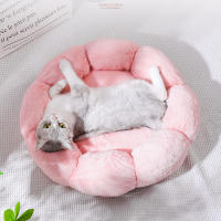 Alfombra De Mascota Suave Para Gato Y Perro Pequeño Sofá De Dormir Con Forma De Flor Cálido En Invierno Nido Elástico Para Mascota - details 9