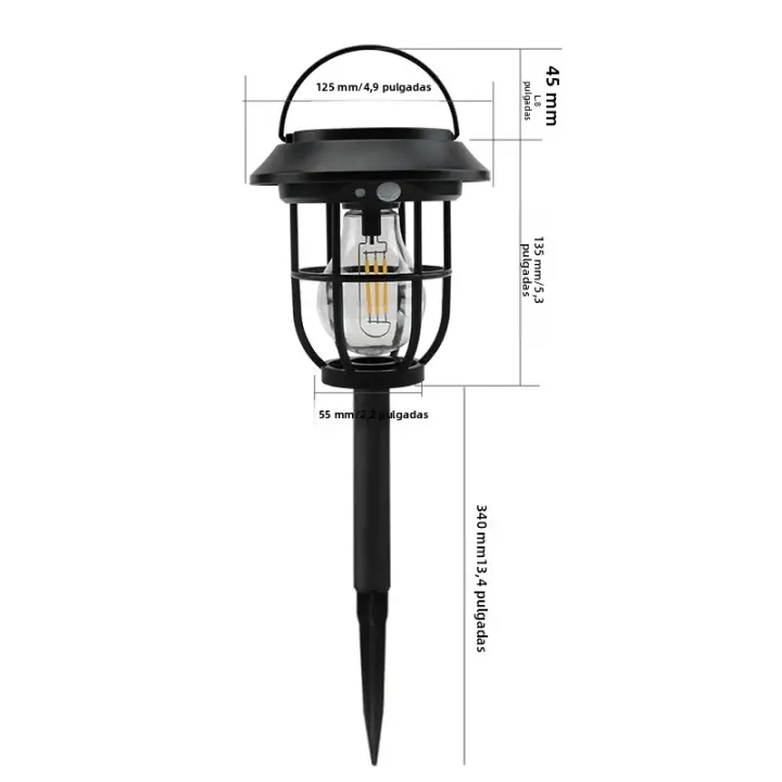 Lámpara De Pared Solar Caliente Con 3 Modos Para Jardín Exterior Decoración De Calle Luz De Inducción Corporal Luz Cálida Farol Incluido ABS Moderno LED Sin Certificación Origen China - 1