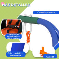 Outsunny Columpio Infantil 2 en 1 Columpio para Niños y Bebés con 1 Silla para Niños 1 Silla para Bebés y Cinturón de Seguridad para Exterior e Interior Naranja - details 5