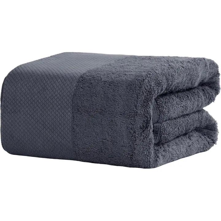 Toallas de Baño Jumbo de Lujo, 100% Algodón de 90x180 cm, 524g/m², Altamente Absorbente, Suave y Secado, Hotel y SPA(Gris) - 1