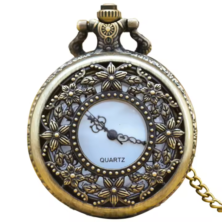 Collar De Caracol Vintage De Cobre Pulido Con Reloj De Quarts Regalo De Joyería Moda Para Hombres Y Mujeres Estudiantes - 1