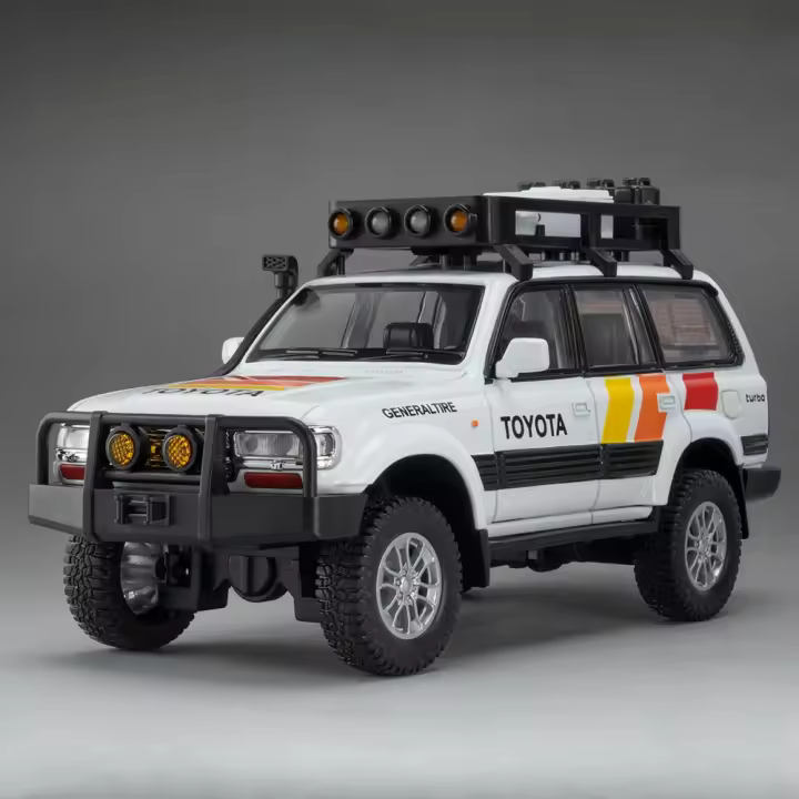 Coche De Juguete a Escala 1:24 Land Cruiser LC80 Con 6 Puertas Abiertas Luz Y Sonido Función De Retroceso Regalo Para Niños - 1