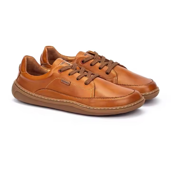 BAREFOOT Pikolinos Zapato  Pikolinos Aranjuez U9F-4285C1 en piel de primera calidad, plano con cordones. Unisex. Con plantilla extraible de confort total. - 1