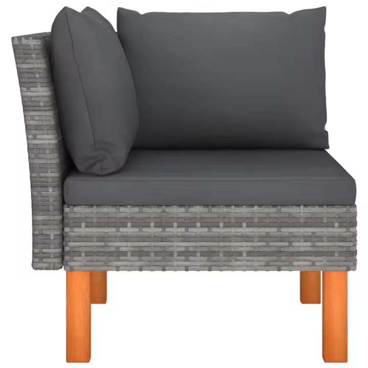 Sofá esquinero de mecha sintético y madera de eucalipto - 1