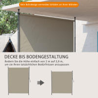 Toldo vertical 200x292 cm Toldo vertical Toldo retráctiles Toldos laterales ajustables Paraventos de Aluminio Arena color - details 1