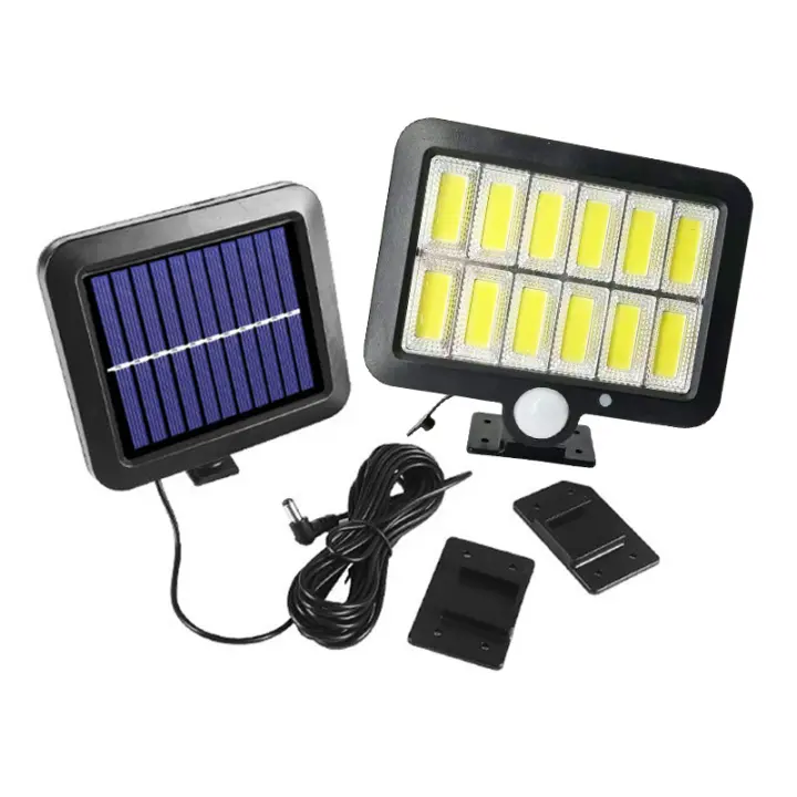 Farola Solar de 260lm, Luces de Calle Solares 12COB, impermeable, Sensor de Movimiento sensitive al Pir, lámparas de Jardín al Aire Libre, lámpara de pared - 1