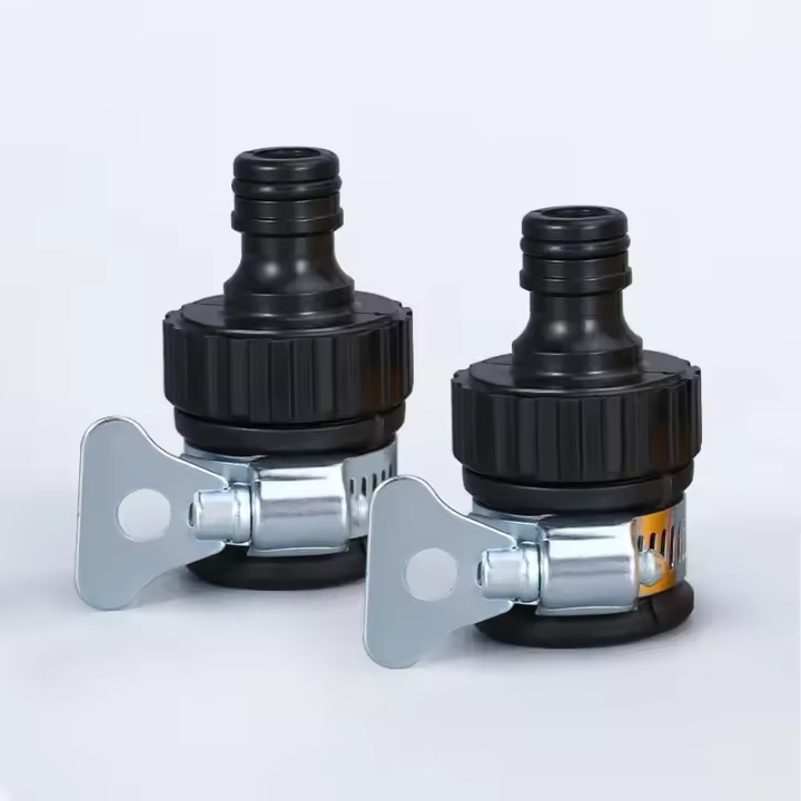 2pcs Adaptador De Grifo Universal Duradero Conector Rápido De Tubo De Plástico Para Limpieza De Coche Riego Del Jardín - 1