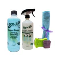 Pack  ECOJIN Original Spa Azul + BAYETA + ESTROPAJO + ESTROPAJO JABONOSO – Limpiador Multiusos Desengrasante Biodegradable con Aroma a Limpio - details 0
