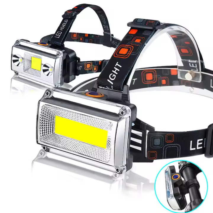 Linterna Frontal LED Recargable 3 En 1 Luz Blanca Roja Verde Impermeable IP65 Para Camping Ciclismo Pesca - 1