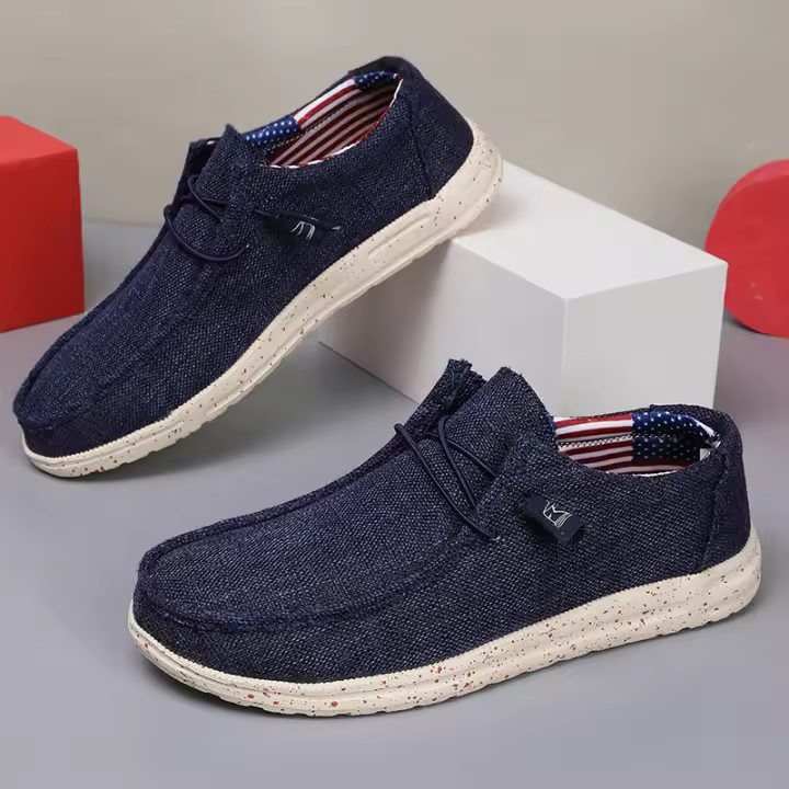 Zapatos De Lona Para Hombre Casual Transpirables Zapatos Planos Slip-On Talla Grande Hasta 47 Zapatos De Conducción Sin Tapa Anteojos - 1