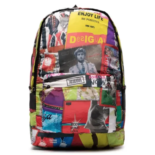 Mochila Desigual Plegable Estampado Postales Antiguas - 1