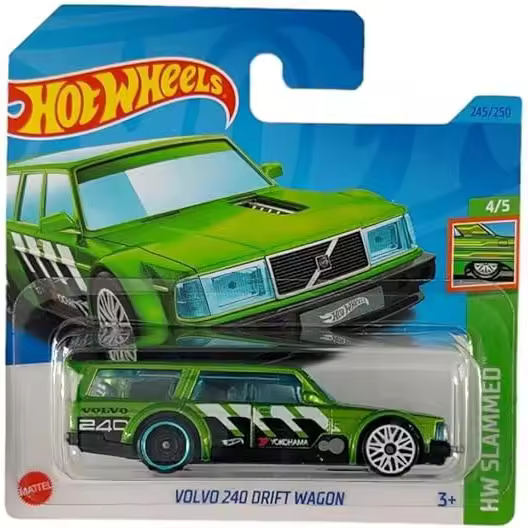 MATTEL : Hot Wheels - Volvo 240 Drift Wagon - HW Slammed 4/5 - HKJ07 - Verde metálico - Coleccionable - Regalo Original - Edad recomendada mayores de 3 años - 1