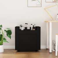 vidaXL Carrito de escritorio madera contrachapada 60x45x60 cm en color Negro/Gris sonoma/Roble Sonoma y más | estructura resistente ideal para salón dormitorio o estudio - details 0