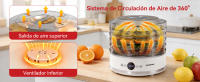 Aigostar Deshidratador de Alimentos, 5 Bandejas sin BPA con Pantalla LED - Temperatura Ajustable 35-70 ° C y Temporizador 48H para Frutas, Carnes y Verduras |   Funciona en Silencio, 380W, Modo Ventilador + Libro de Recetas - details 5