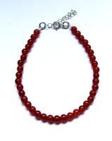 pulsera ajustable de cornalina natural y plata de ley-40ycuatrojoyeria - details 0