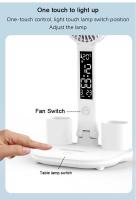 Lámpara De Mesa Recargable Para Estudio Con Ventilador Luz De Lectura LED Pantalla De Reloj LED Lámpara De Lectura LED Contemporánea ABS PVC Recargable 5V Touch On/Off Switch - details 9