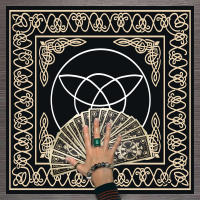 Mantel De Tela Para Cartas De Tarot 1pc Decoración De Juego De Cartas Pagan Con Fases De Luna Y Flores Estilo Pagan Para Atril Y Brujería - details 53