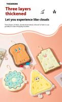 Toalla De Mano Divertida En Forma De Pan Y Queso Para Niños Toallas De Baño Absorbentes De Felpa Coral Paño De Limpieza - details 1