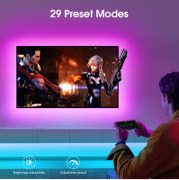 Tira De Luz LED RGB USB 1-5m Con Control Remoto Bluetooth 24 Teclas Sincronización Con Música COB Dimmable Para Decoración De Habitaciones Y TV - details 6