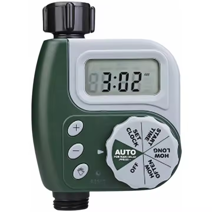 Grifo programable automático impermeable para jardín con temporizador de agua digital verde - 1