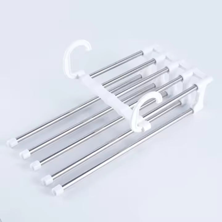 Organizador De Ropa 5 En 1 Magia Pantalones Rack De Armario Multi-capas Gancho De Ropa Plegable Para Armario Organización De Almacenamiento - 1