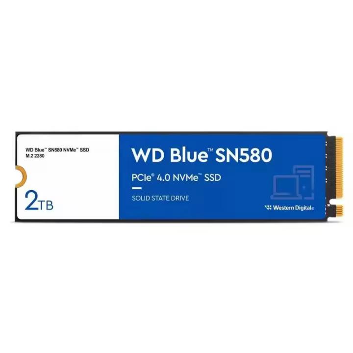 Western Digital WD Blue SN580 2TB SSD M.2 Pcie 4.0 Nvme - Almacenamiento de Alto Rendimiento para Creadores de Contenido - 1