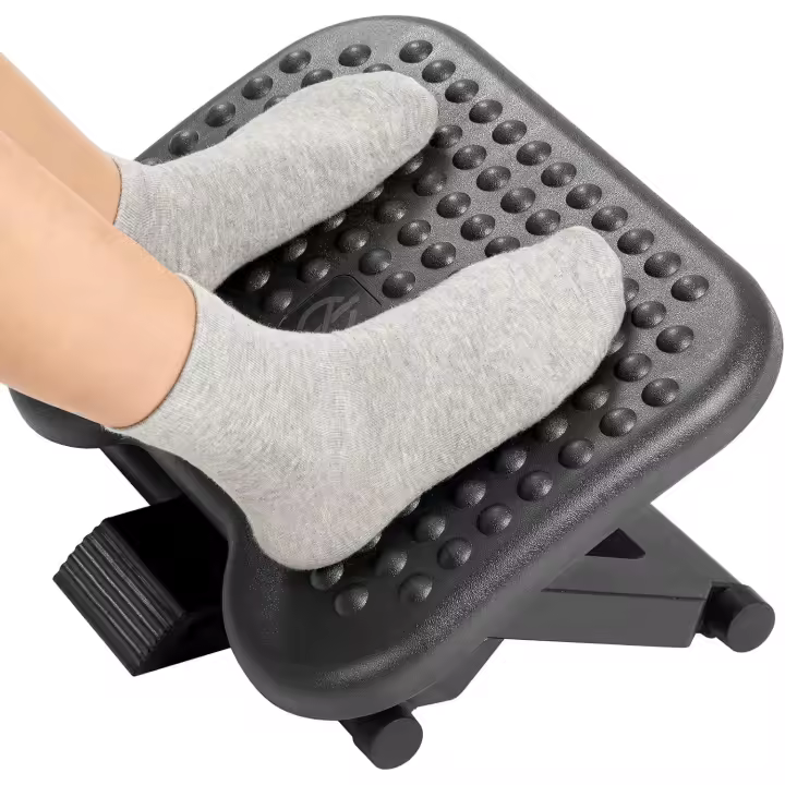 Reposapiés ajustable Debajo del escritorio, reposapiés para Debajo del escritorio en el trabajo con masaje, taburete de pies Debajo del - 1