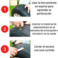 KIT ANTIPINCHAZOS Coche | Válido para Motos Coches Furgonetas y Camiones | Reparación de Neumáticos con Todas las Herramientas Incluidas | Arregla las Ruedas Pinchadas sin ir al Taller de manera Rápida y Fácil. essential by natural bio pharma - details 2