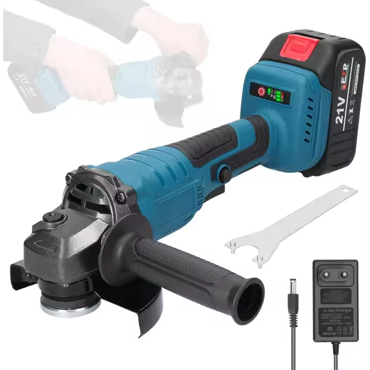 Amoladora angular sin escobillas M14, 21V, 125mm, máquina de corte, herramienta eléctrica para cortar, pulir, azulejos de cerámica, piedra de madera amoladora inalambrica con bateria - 1