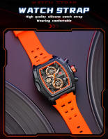 Reloj De Pulsera Deportivo Militar MINI FOCUS Para Hombre Con Cronógrafo Y Manos Luminosas Correa De Silicona Resistente Al Agua Color Azul Moda Casual - details 12