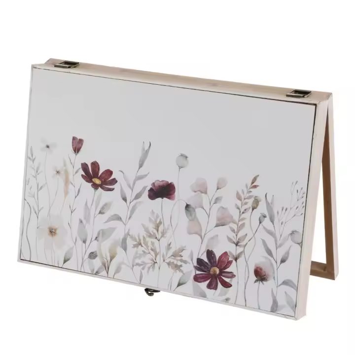 Dcasa - Cubrecontador Eléctrico de Madera Flores - Tapa Contador de Luz 46x6x32 cm - 1
