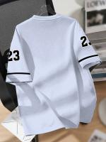 Camiseta De Baloncesto Los Angeles 23 Para Hombre Cuello V Manga Corta Casual Y Deportiva Con Impresión Digital Polyester - details 3