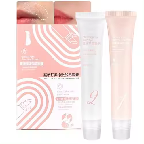 Kit oficial de crema depilatoria, crema depilatoria facial, depilación facial para mujeres con raspador, removedor de vello facial (1 SET) - 1