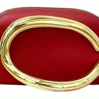 Bolso de mano tipo sobre para mujer, de piel sintética, con forma de concha, de noche, con asa de metal dorado y cadena. - 1