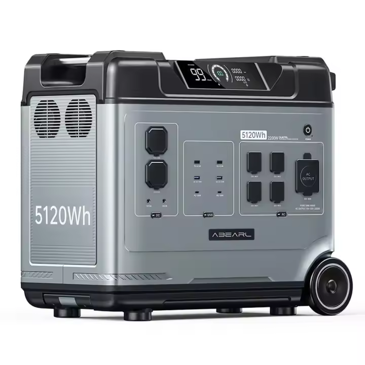 OUKITEL ABEARL P5000 Estación de Energía Portátil,  5120Wh Batería LiFePO4, Salida de 2200W, UPS 2000W sin interrupciones, 15 Salidas, Pantalla LCD HD, Sistema BMS Inteligente, Adecuado para suministrar energía a múltiples dispositivos al aire libre - 1