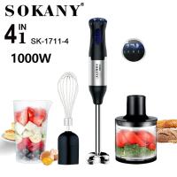 Batidora de mano, 1000 W, 4 Cuchillas, Pies XL, Protección Contra salpicadillas, incluye picadora, batidora y trituradora - details 6