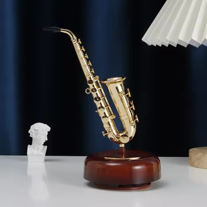 Caja De Música Giratoria Con Guitarra Y Violín Regalo De Cumpleaños Para Niñas Decoración Creativa Para El Salón - 1