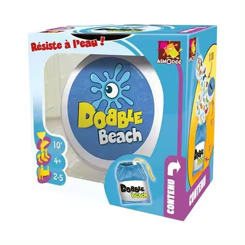 Asmodee Dobble Beach: Juego de Mesa Impermeable con Velocidad y Observación - 1