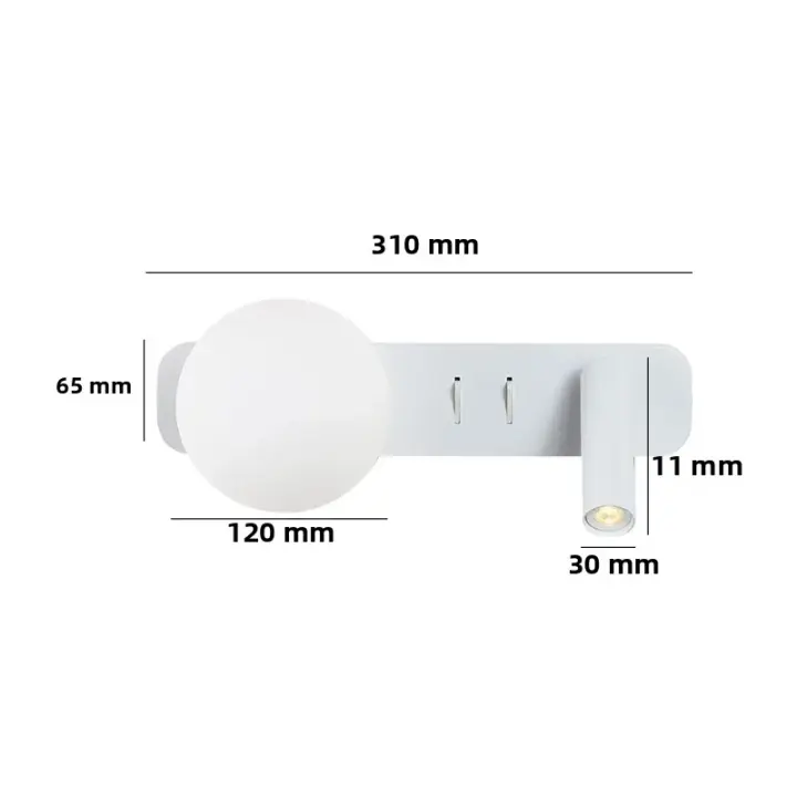 Lámpara De Pared LED Moderna 7W 3W Con Interruptor Rotación Para Iluminación De Dormitorio Lámpara De Decoración Para Foyer Y Estudio - 1