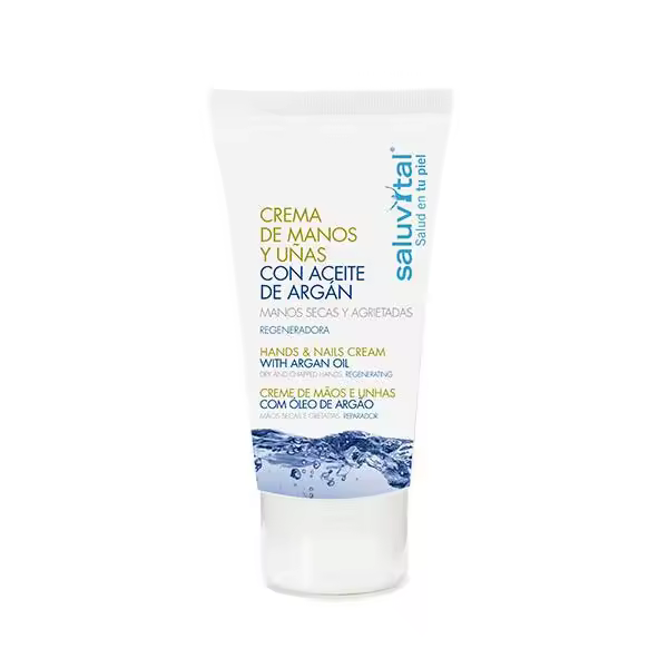 SALUVITAL Crema de Manos y Uñas de Aceite de Argán. 75 ml. Para pieles secas. - 1