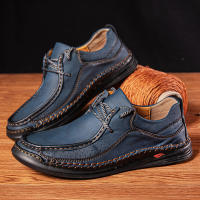 Zapatos De Cuero Hechos a Mano Para Hombre Casual Zapatillas Diseño Cómodo Zapato De Negocios Mocasines Con Cordones Material De Suela De Goma - details 6