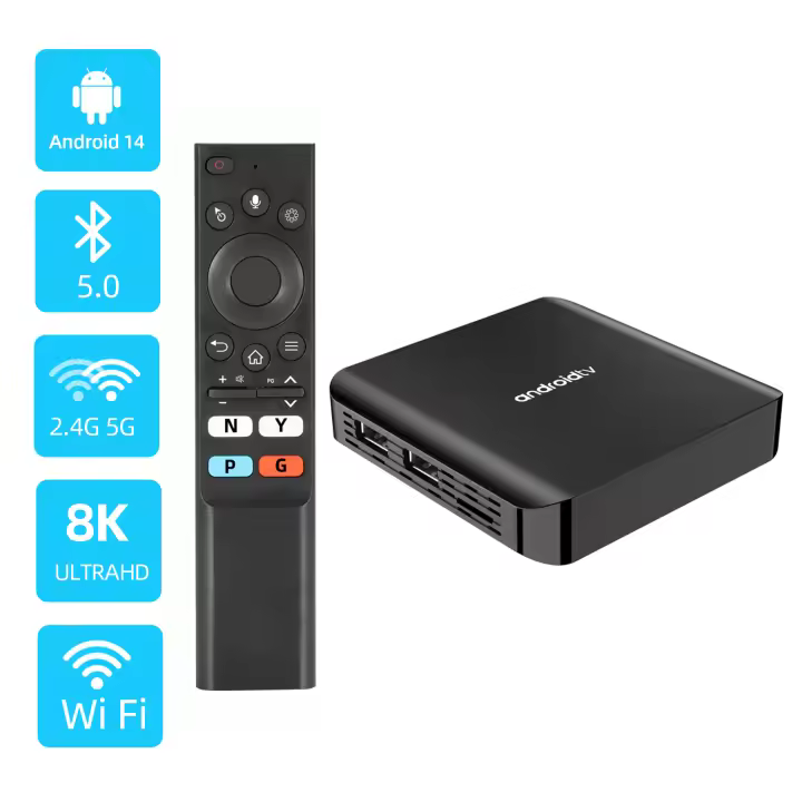 Dispositivo de TV inteligente,TV Box TV98 ATV plus decodificador Android 14 de doble banda WIFI1+8G, explora todos los sitios web de vídeos - 1