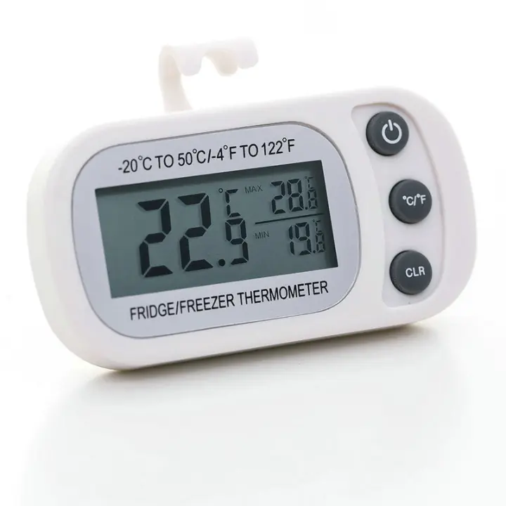 Termómetro para refrigerador Termómetro digital, termómetro Función de grabación máxima/mínima, Termómetro impermeable para refrigerador/congelador (blanco) - 1