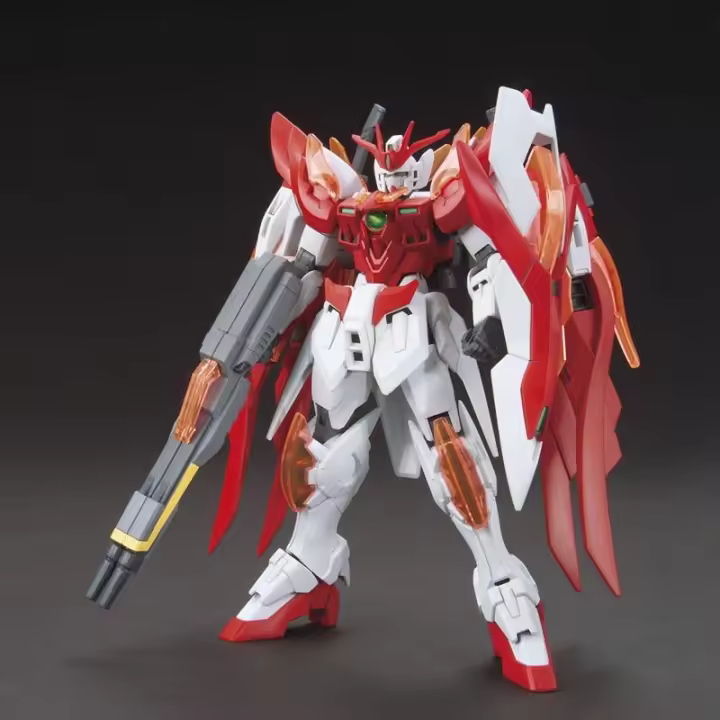 Bandai Gundam - HGBF - 033 - XXXG-00W0CV Wing Gundam Zero Honoo 1/144    - Montaje Fácil - Piezas Pintadas - No requiere pegamento - 1